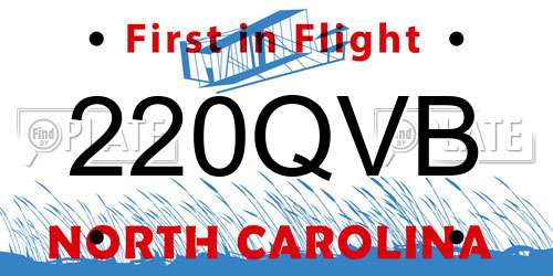 220QVB North Carolina License Plate