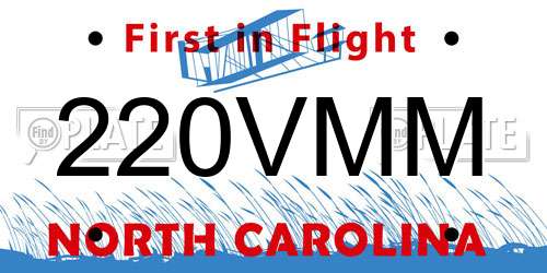 220VMM North Carolina License Plate