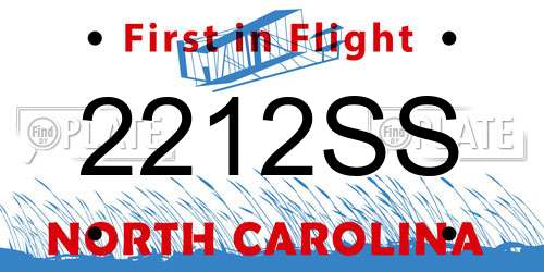 2212SS North Carolina License Plate