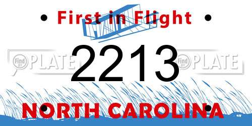 2213 North Carolina License Plate