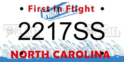 2217SS North Carolina License Plate