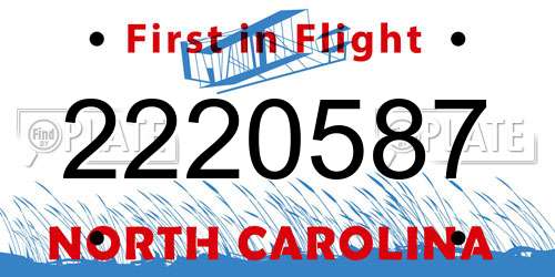 2220587 North Carolina License Plate