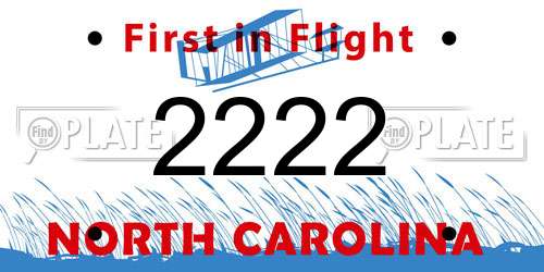 2222 North Carolina License Plate