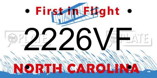 2226VF North Carolina License Plate