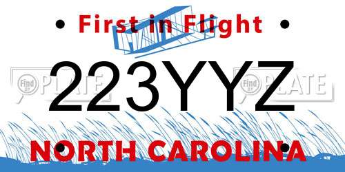 223YYZ North Carolina License Plate