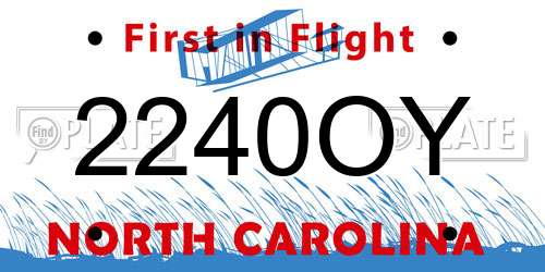 2240OY North Carolina License Plate