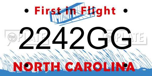 2242GG North Carolina License Plate