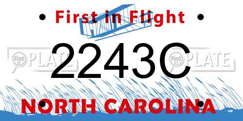 2243C North Carolina License Plate