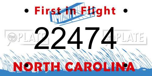 22474 North Carolina License Plate