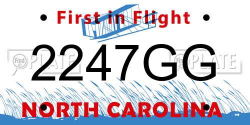 2247GG North Carolina License Plate