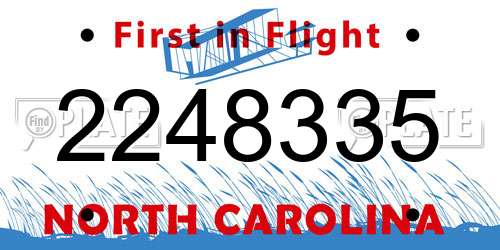 2248335 North Carolina License Plate