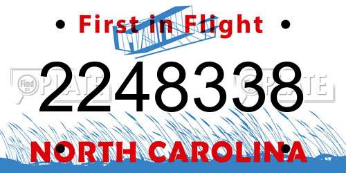 2248338 North Carolina License Plate