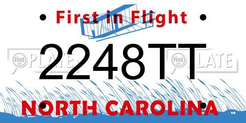 2248TT North Carolina License Plate