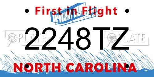 2248TZ North Carolina License Plate