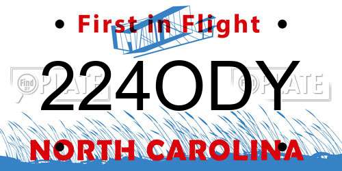 224ODY North Carolina License Plate