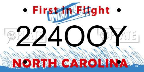 224OOY North Carolina License Plate