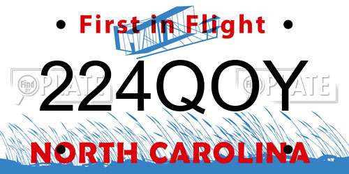 224QOY North Carolina License Plate