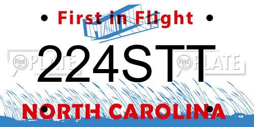 224STT North Carolina License Plate
