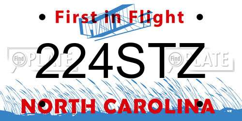 224STZ North Carolina License Plate