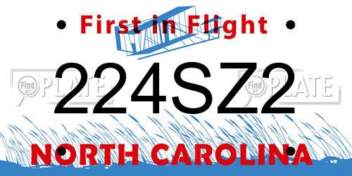 224SZ2 North Carolina License Plate