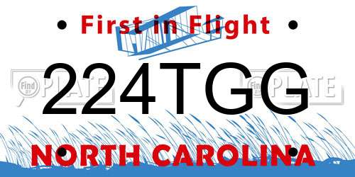 224TGG North Carolina License Plate