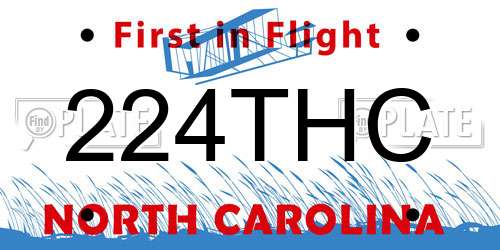 224THC North Carolina License Plate