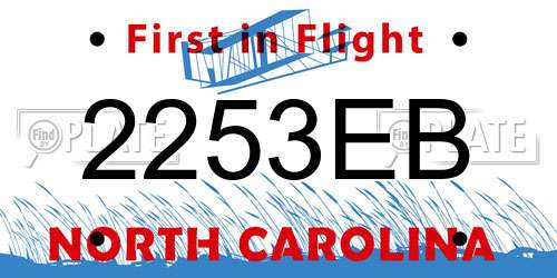 2253EB North Carolina License Plate