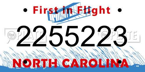 2255223 North Carolina License Plate