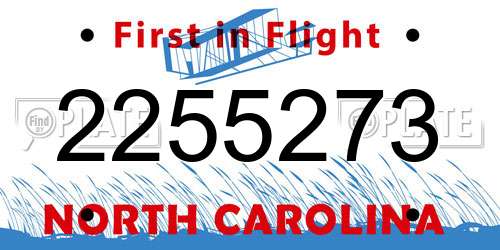 2255273 North Carolina License Plate