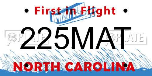 225MAT North Carolina License Plate