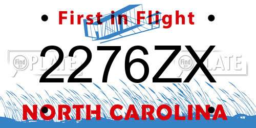 2276ZX North Carolina License Plate