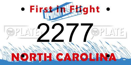 2277 North Carolina License Plate