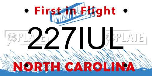 227IUL North Carolina License Plate