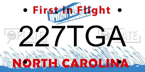 227TGA North Carolina License Plate