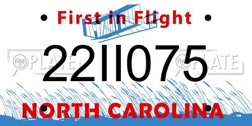 22II075 North Carolina License Plate