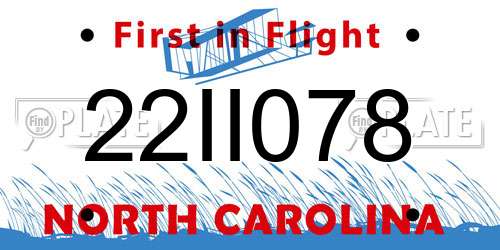 22II078 North Carolina License Plate