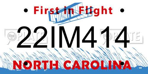 22IM414 North Carolina License Plate
