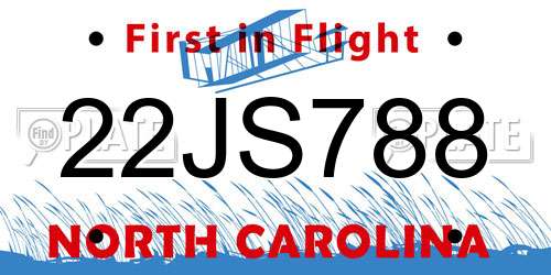 22JS788 North Carolina License Plate