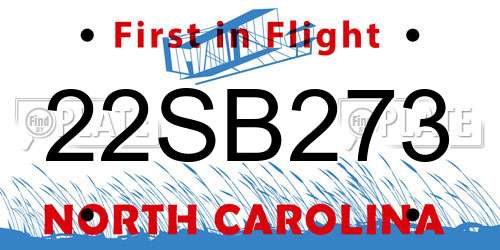 22SB273 North Carolina License Plate