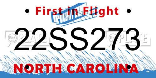 22SS273 North Carolina License Plate