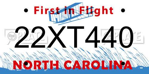 22XT440 North Carolina License Plate