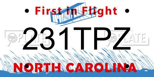 231TPZ North Carolina License Plate