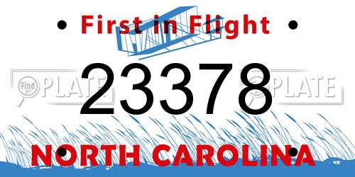 23378 North Carolina License Plate