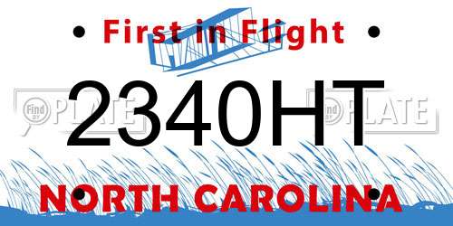 2340HT North Carolina License Plate