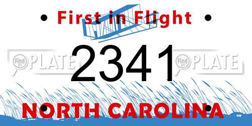 2341 North Carolina License Plate