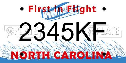 2345KF North Carolina License Plate