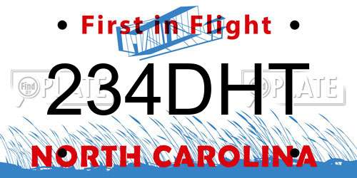 234DHT North Carolina License Plate