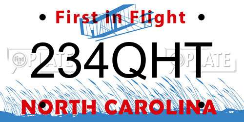 234QHT North Carolina License Plate