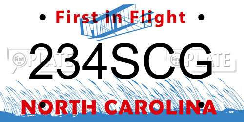 234SCG North Carolina License Plate