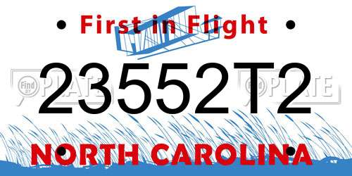 23552T2 North Carolina License Plate